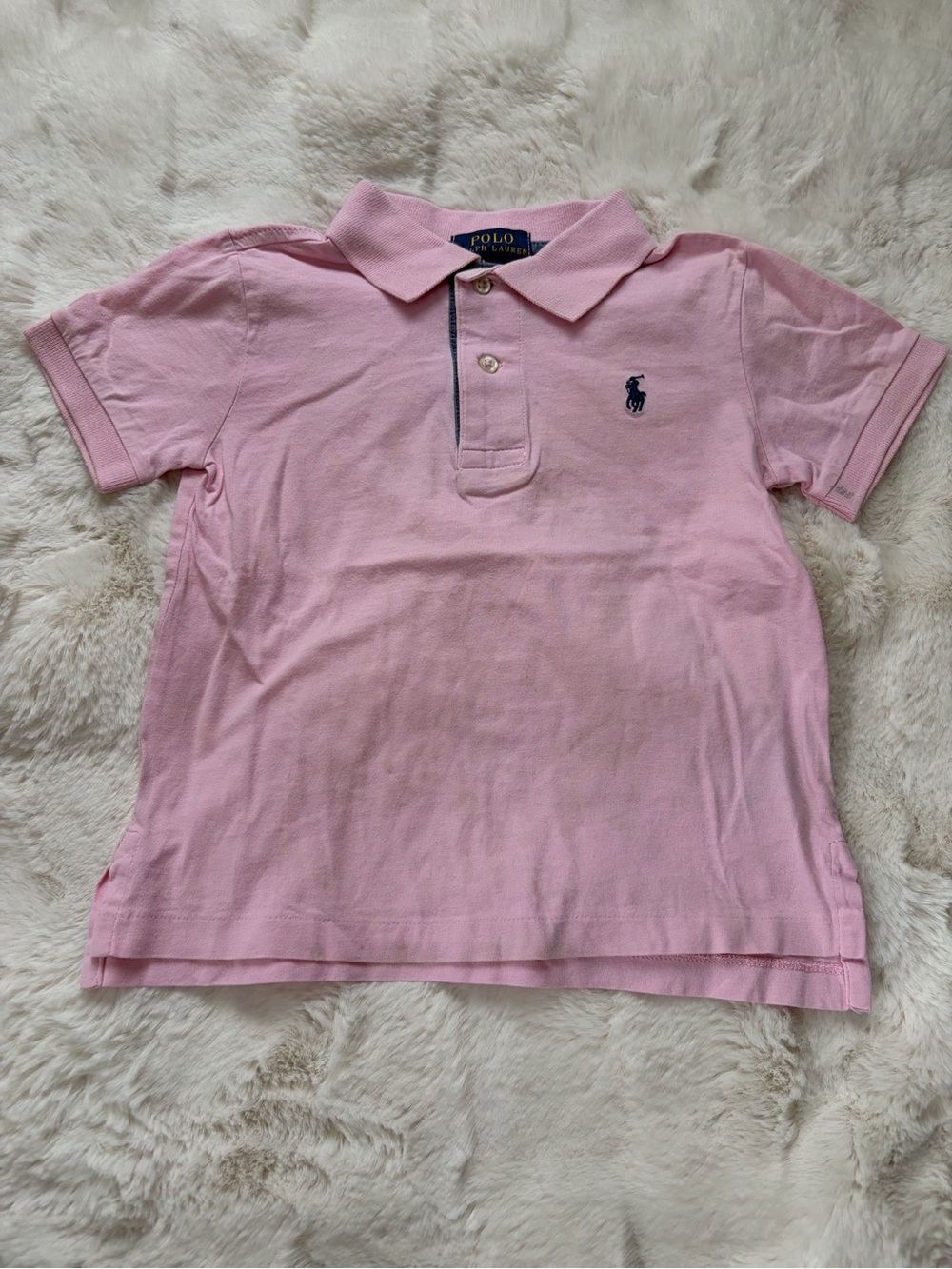 Polo by Ralph Lauren Light Pink Kids Polo with Navy Pony